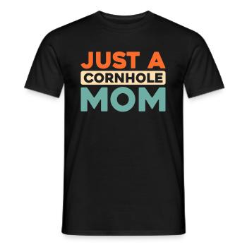 Cornhole Blind Hole Game Just A Cornhole Mom - Men's T-Shirt - black - Front - AI Model Male 178 light (178cm)