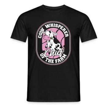 Cow farmer, dairy farmer, head of the farm - Men's T-Shirt - black - Front - AI Model Male 178 light (178cm)