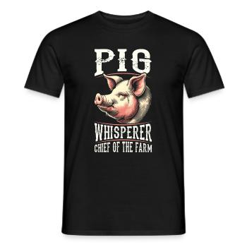 Éleveur de porcs Chef de la ferme - T-shirt homme - noir - Devant - AI Model Male 178 light (178cm)
