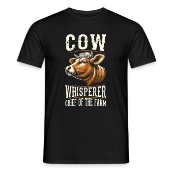 Cow farmer, dairy farmer, head of the farm - Men's T-Shirt - black - Front - AI Model Male 178 light (178cm)