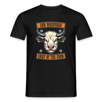 Cow farmer, dairy farmer, head of the farm - Men's T-Shirt - black - Front - AI Model Male 178 light (178cm)