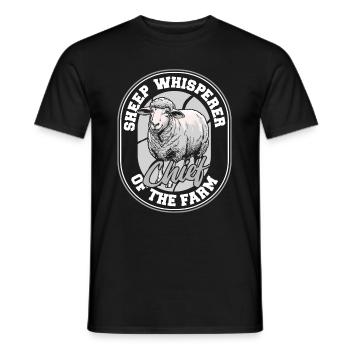 Shepherd Sheep Chief of the Farm - Men's T-Shirt - black - Front - AI Model Male 178 light (178cm)