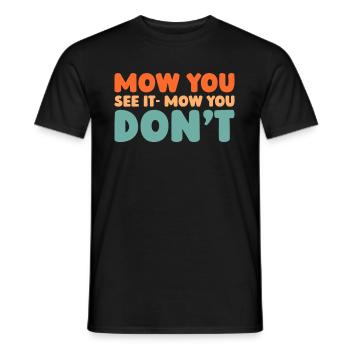 Lawn mower mowing - Men's T-Shirt - black - Front - AI Model Male 178 light (178cm)