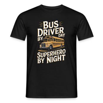 Bus Busfahrer - Männer T-Shirt - Schwarz - Vorne - AI Model Male 178 light (178cm)