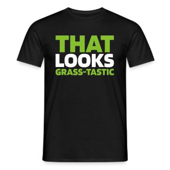 Grasmaaier maaien - Heren T-shirt - zwart - Voor - AI Model Male 178 light (178cm)