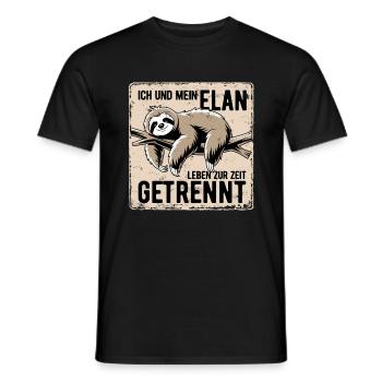 Ich und mein Elan leben zur Zeit getrennt - Männer T-Shirt - Schwarz - Vorne - AI Model Male 178 light (178cm)