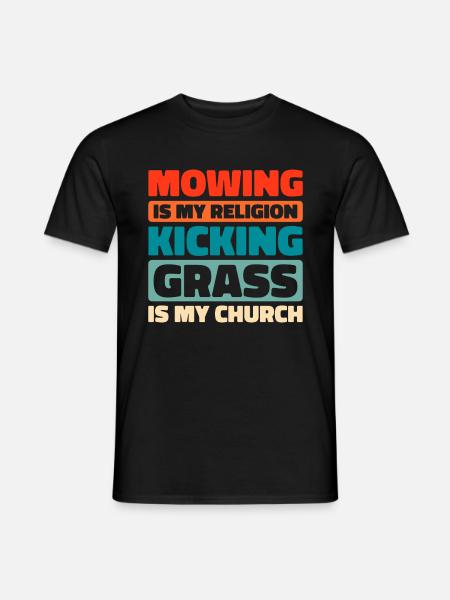 Lawn mower mowing - Men's T-Shirt - black