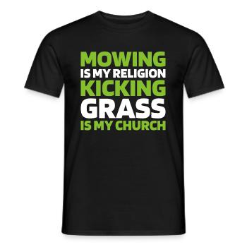 Grasmaaier maaien - Heren T-shirt - zwart - Voor - AI Model Male 178 light (178cm)