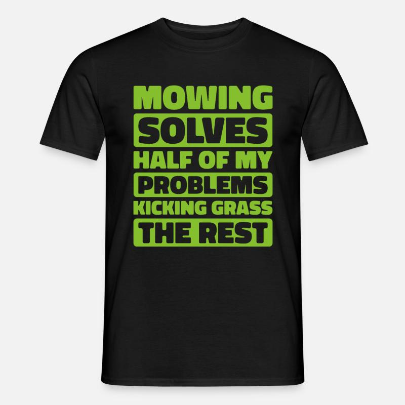 Rasenmäher Mähen - Männer T-Shirt - Schwarz