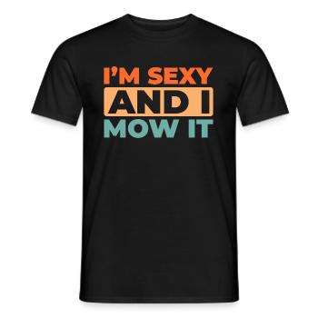 Grasmaaier maaien - Heren T-shirt - zwart - Voor - AI Model Male 178 light (178cm)