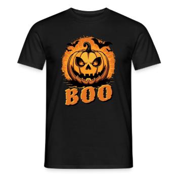 Déguisement de citrouille Happy Halloween - BOO - T-shirt homme - noir - Devant - AI Model Male 178 light (178cm)