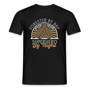 Wood chippers, forestry workers, lumberjacks - Men's T-Shirt - black - Front - AI Model Male 178 light (178cm)