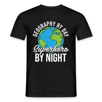Geography Geographer - Men's T-Shirt - black - Front - AI Model Male 178 light (178cm)
