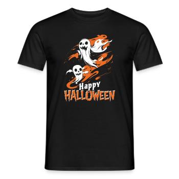 Happy Halloween Ghost Costume - Spooky - Men's T-Shirt - black - Front - AI Model Male 178 light (178cm)