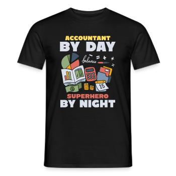 Comptable Conseiller fiscal - T-shirt homme - noir - Devant - AI Model Male 178 light (178cm)