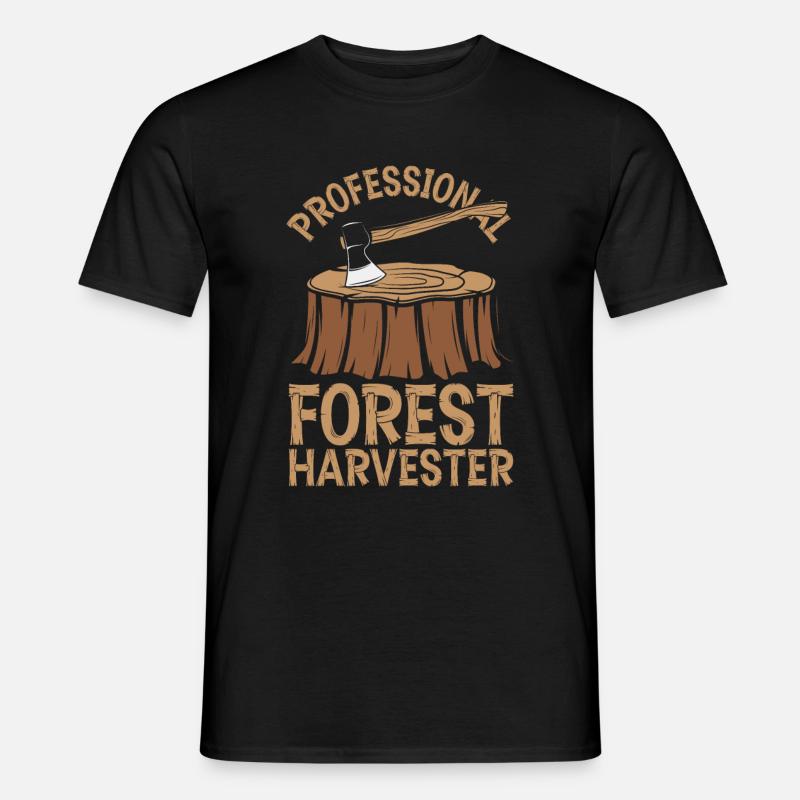 Holzhacker Forstarbeiter Holzfäller - Männer T-Shirt - Schwarz