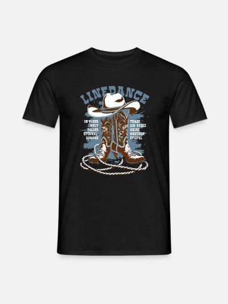 Linedance - Stöckelschuhe Westernstiefel - Spruch - Männer T-Shirt - Schwarz