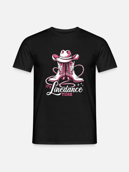 It's Linedance Time - Country Fan - Geschenk - Männer T-Shirt - Schwarz