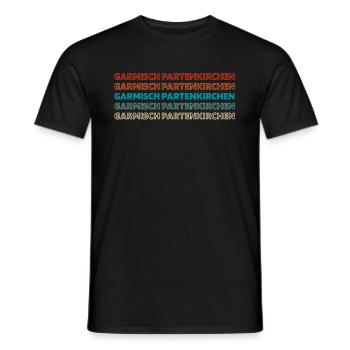 Ville allemande : Garmischpartenkirchen, Bavière - T-shirt homme - noir - Devant - AI Model Male 178 light (178cm)