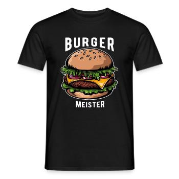 Burger Meister, Burger - Fast Food - lecker - Männer T-Shirt - Schwarz - Vorne - AI Model Male 178 light (178cm)