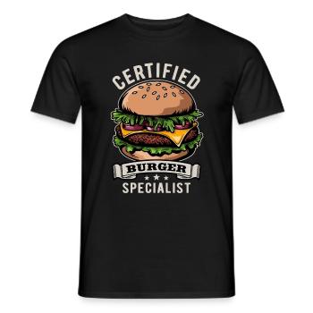 Certified Burger Specialist - Fast Food - lecker - Männer T-Shirt - Schwarz - Vorne - AI Model Male 178 light (178cm)