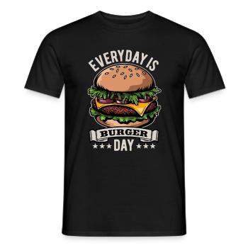 Everyday is Burger Day - Fast Food - Delicious - Men's T-Shirt - black - Front - AI Model Male 178 light (178cm)