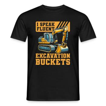 Opérateur d’excavatrice - T-shirt homme - noir - Devant - AI Model Male 178 light (178cm)