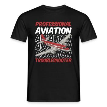 Mécanicien aéronautique - T-shirt homme - noir - Devant - AI Model Male 178 light (178cm)