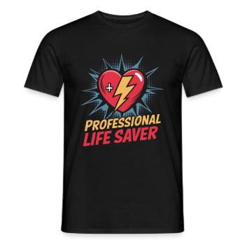 Infirmière en soins intensifs - T-shirt homme - noir - Devant - AI Model Male 178 light (178cm)