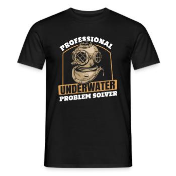 Commercial diver - Men's T-Shirt - black - Front - AI Model Male 178 light (178cm)