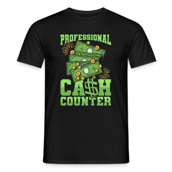 Employé de banque - T-shirt homme - noir - Devant - AI Model Male 178 light (178cm)