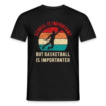 School is important but basketball is importanter - Männer T-Shirt - Schwarz - Vorne - AI Model Male 178 light (178cm)