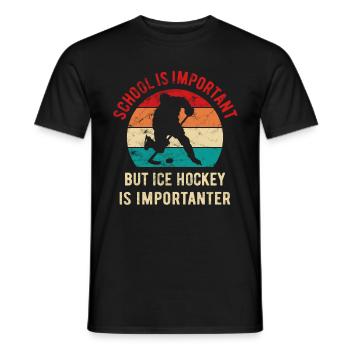 School is important but hockey is importanter - Men's T-Shirt - black - Front - AI Model Male 178 light (178cm)