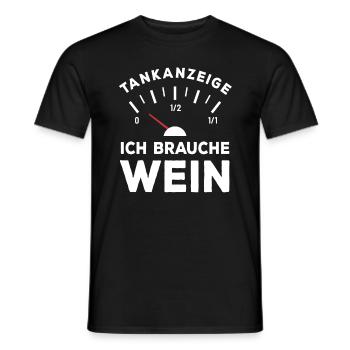 Tank leer - Ich brauche Wein - Sauf Spruch - Männer T-Shirt - Schwarz - Vorne - AI Model Male 178 light (178cm)