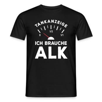 Tank leer - Ich brauche Alk - Sauf Spruch - Männer T-Shirt - Schwarz - Vorne - AI Model Male 178 light (178cm)