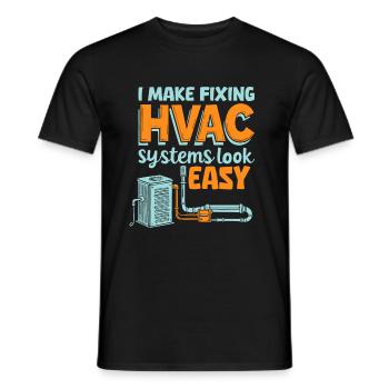 HVAC Technician - Men's T-Shirt - black - Front - AI Model Male 178 light (178cm)