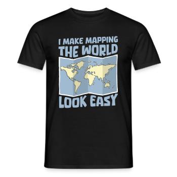 Geography Geographer - Men's T-Shirt - black - Front - AI Model Male 178 light (178cm)