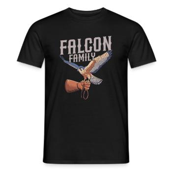 Falkner Team - Männer T-Shirt - Schwarz - Vorne - AI Model Male 178 light (178cm)
