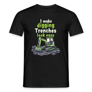 Opérateur d’excavatrice - T-shirt homme - noir - Devant - AI Model Male 178 light (178cm)