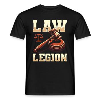 Équipe d’huissiers de justice - T-shirt homme - noir - Devant - AI Model Male 178 light (178cm)