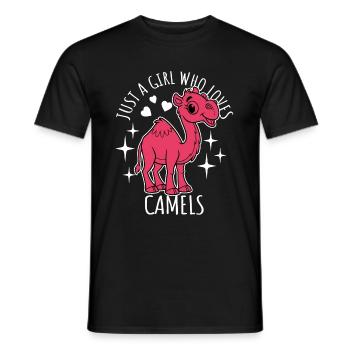 Just a girl who loves camels - Cartoon - Men's T-Shirt - black - Front - AI Model Male 178 light (178cm)
