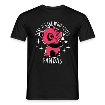 Just a girl who loves pandas - Cartoon - Men's T-Shirt - black - Front - AI Model Male 178 light (178cm)