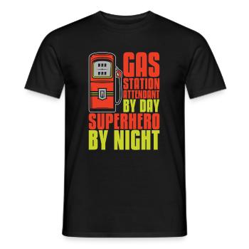 Pump attendant - Men's T-Shirt - black - Front - AI Model Male 178 light (178cm)