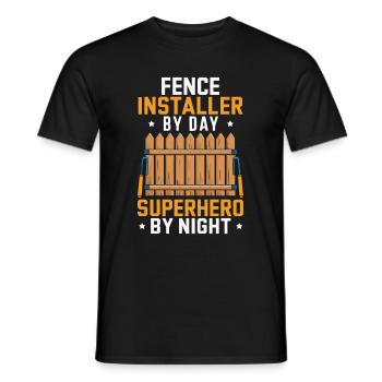 Fence installer - Men's T-Shirt - black - Front - AI Model Male 178 light (178cm)