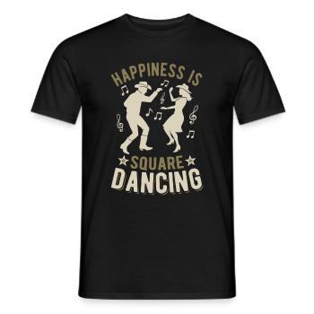 Happiness is Square Dancing - Country Fan - Men's T-Shirt - black - Front - AI Model Male 178 light (178cm)