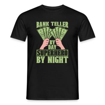 Employé de banque - T-shirt homme - noir - Devant - AI Model Male 178 light (178cm)