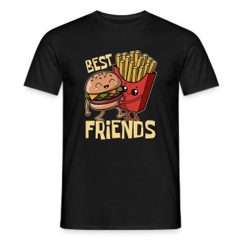 Burger & Pommes - Fast Food - Best Friends - Männer T-Shirt - Schwarz - Vorne - AI Model Male 178 light (178cm)