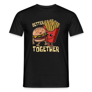 Burgers & Fries - Restauration rapide - Better Together - T-shirt homme - noir - Devant - AI Model Male 178 light (178cm)