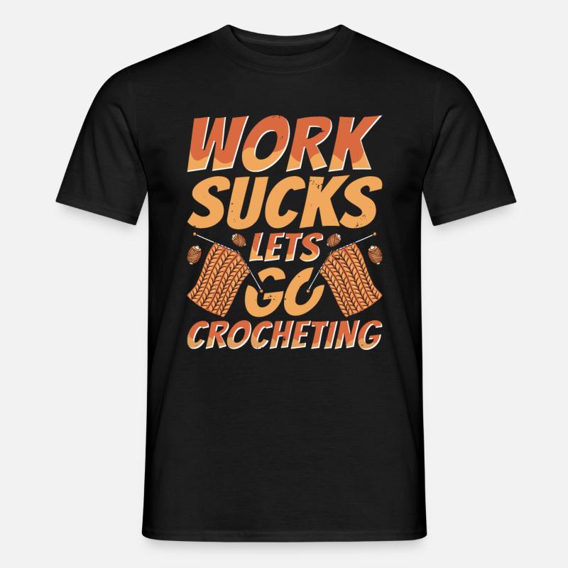 Häkeln - Männer T-Shirt - Schwarz