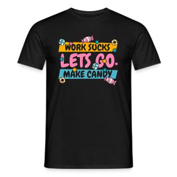 Candy production - Men's T-Shirt - black - Front - AI Model Male 178 light (178cm)